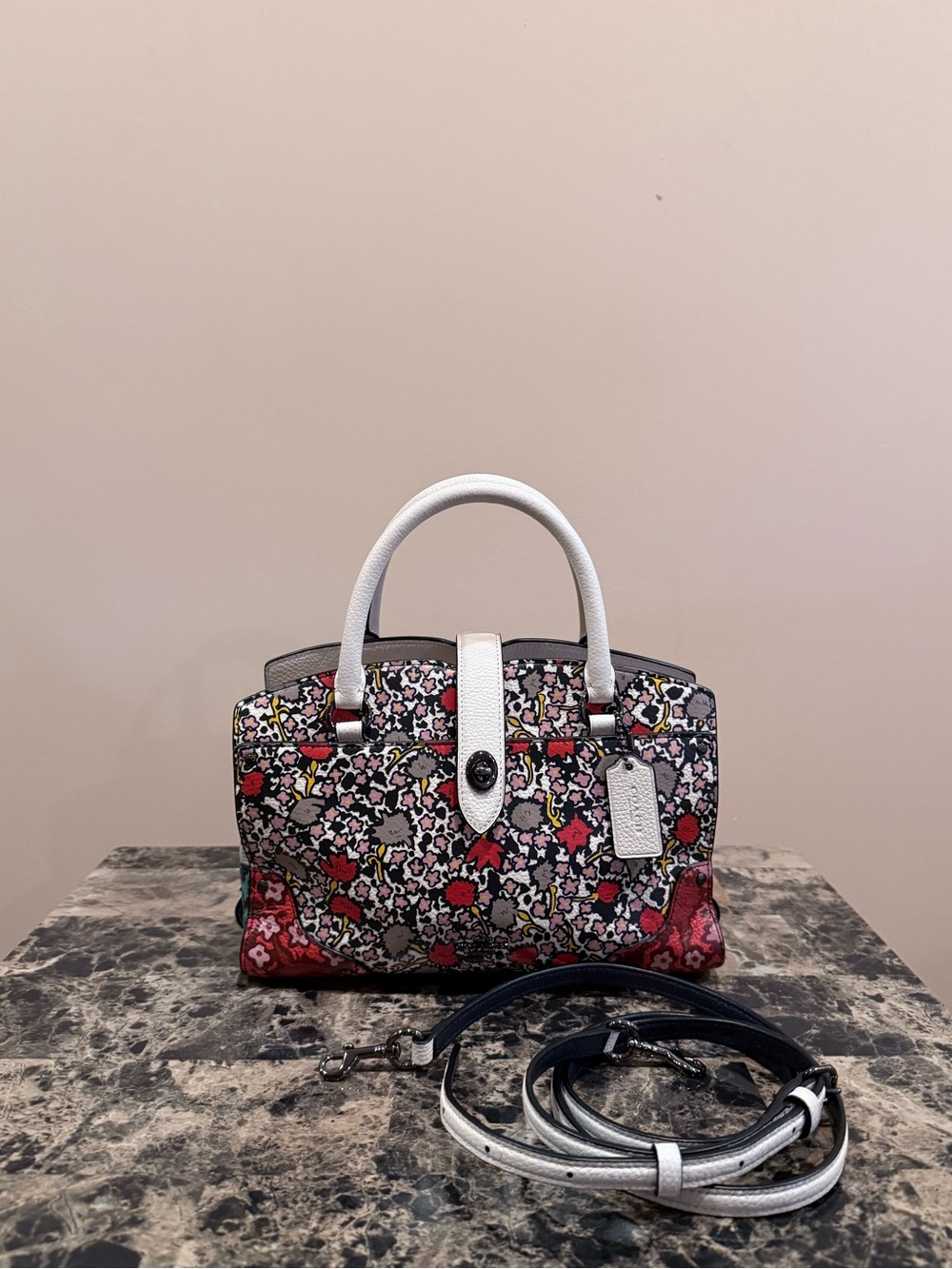 Coach Mercer 24 in Mixed Media Multi-Floral and Blue Wildflower - Picture 2 of 16